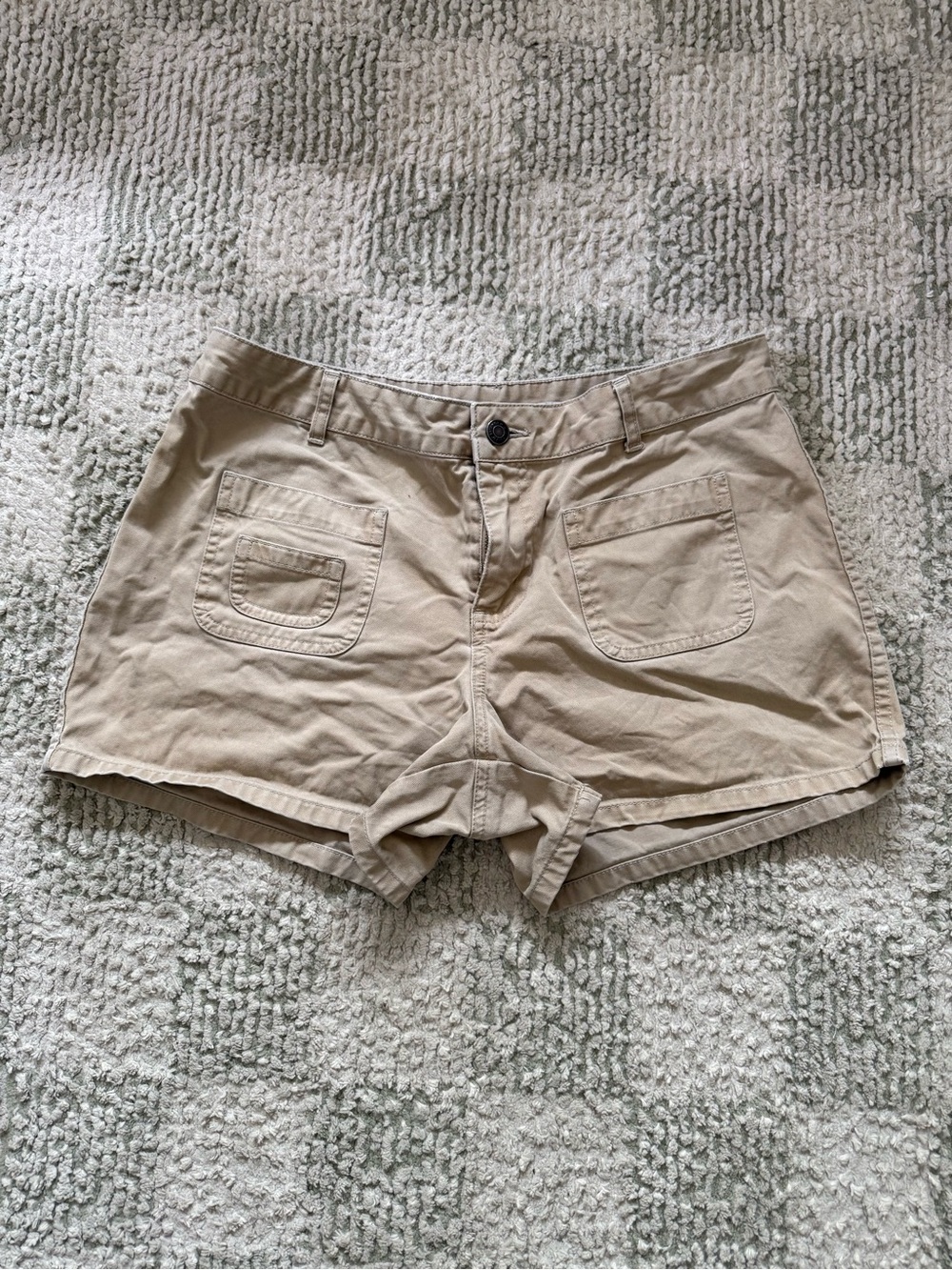 Old Navy Beige High-Waist Cotton Shorts